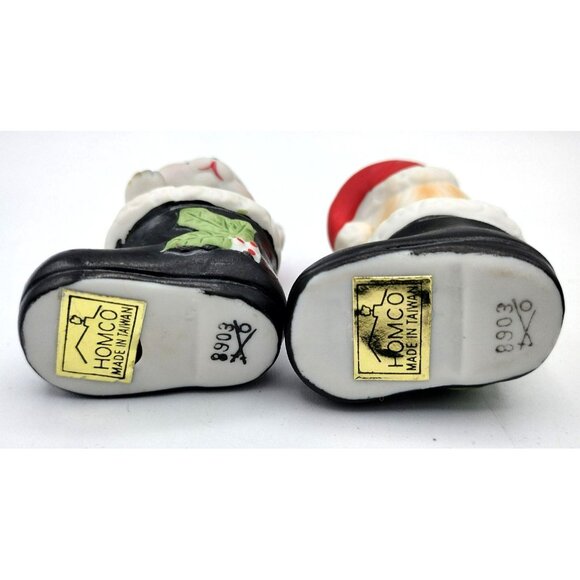 Christmas Animals Homco Ceramic Mouse Puppy Kitten Figures Santa Boots 1960s - Picture 13 of 16